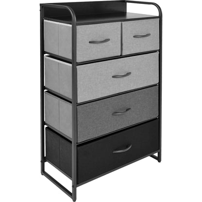 Mueble Buro Organizador Comoda 5 Cajoneras Tela Moderno Color Negro