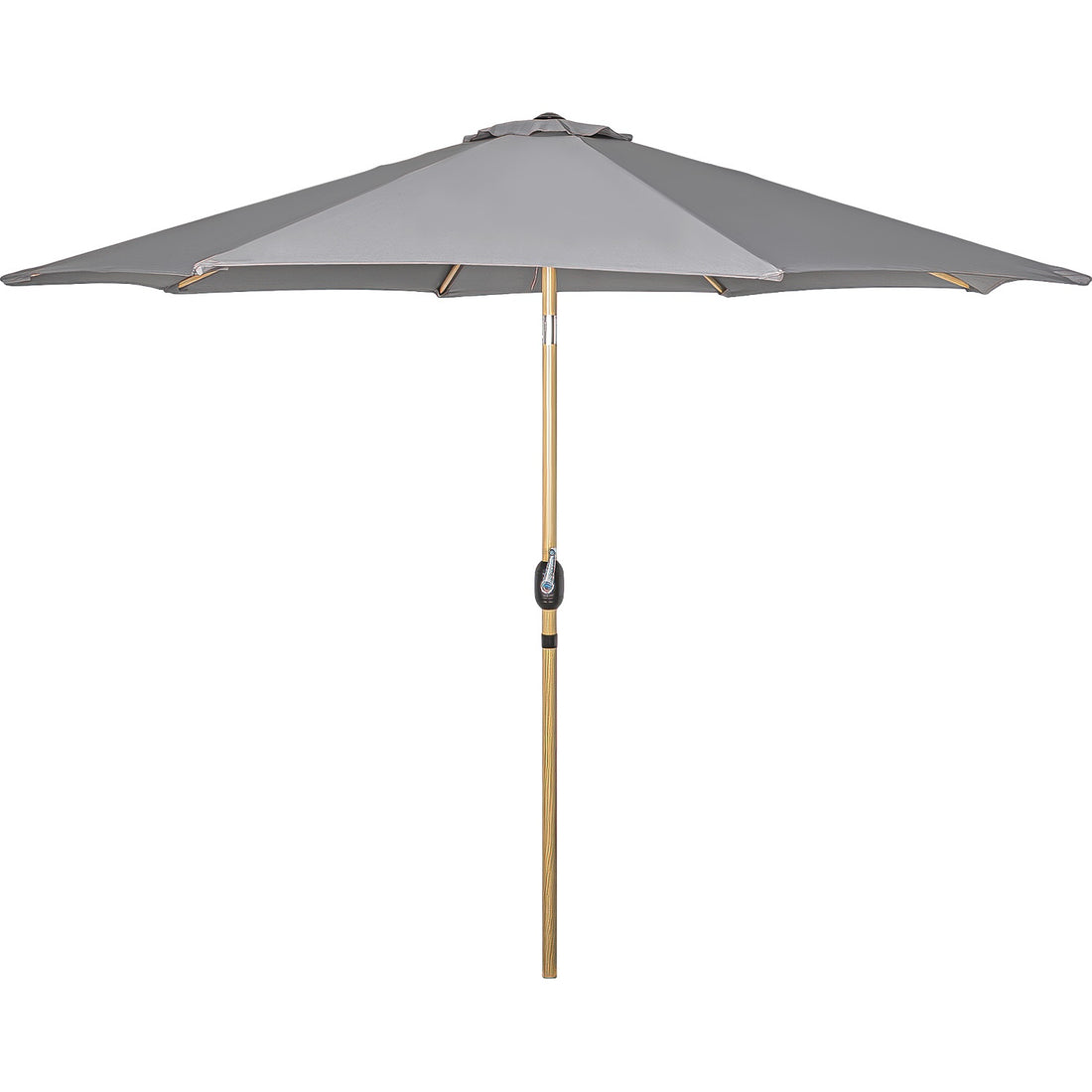 Sombrilla Tipo Madera Jardin Exterior 2.63m Playa Terraza Color Gris Oscuro