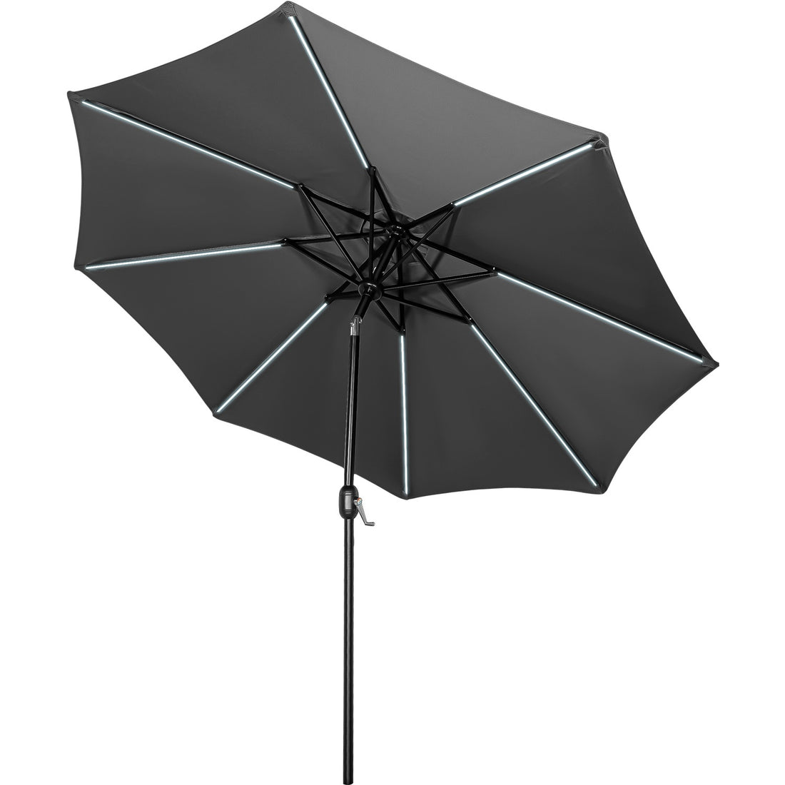 Sombrilla 2.63m Luz Led Jardin Exterior Patio Playa Terraza Color Negro Jardimex