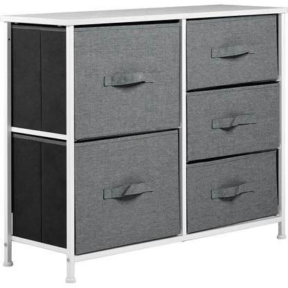 Mueble Cajonera Buro Organizador 5 Cajones Tela Moderno Color Gris