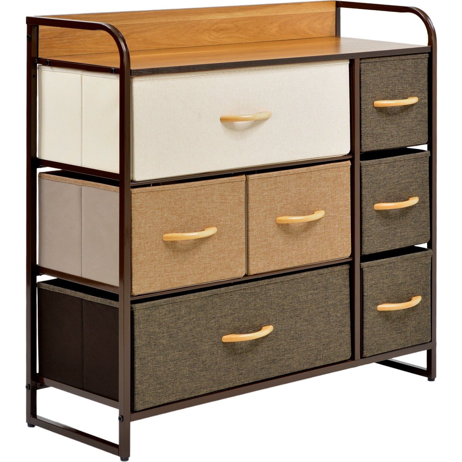 Mueble Buro Organizador Comoda Metal 7 Cajoneras Tela