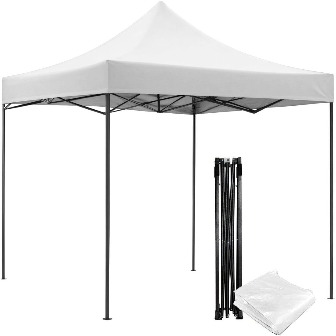 Carpa Toldo 3x3 Reforzado Plegable Impermeable Jardin blanco