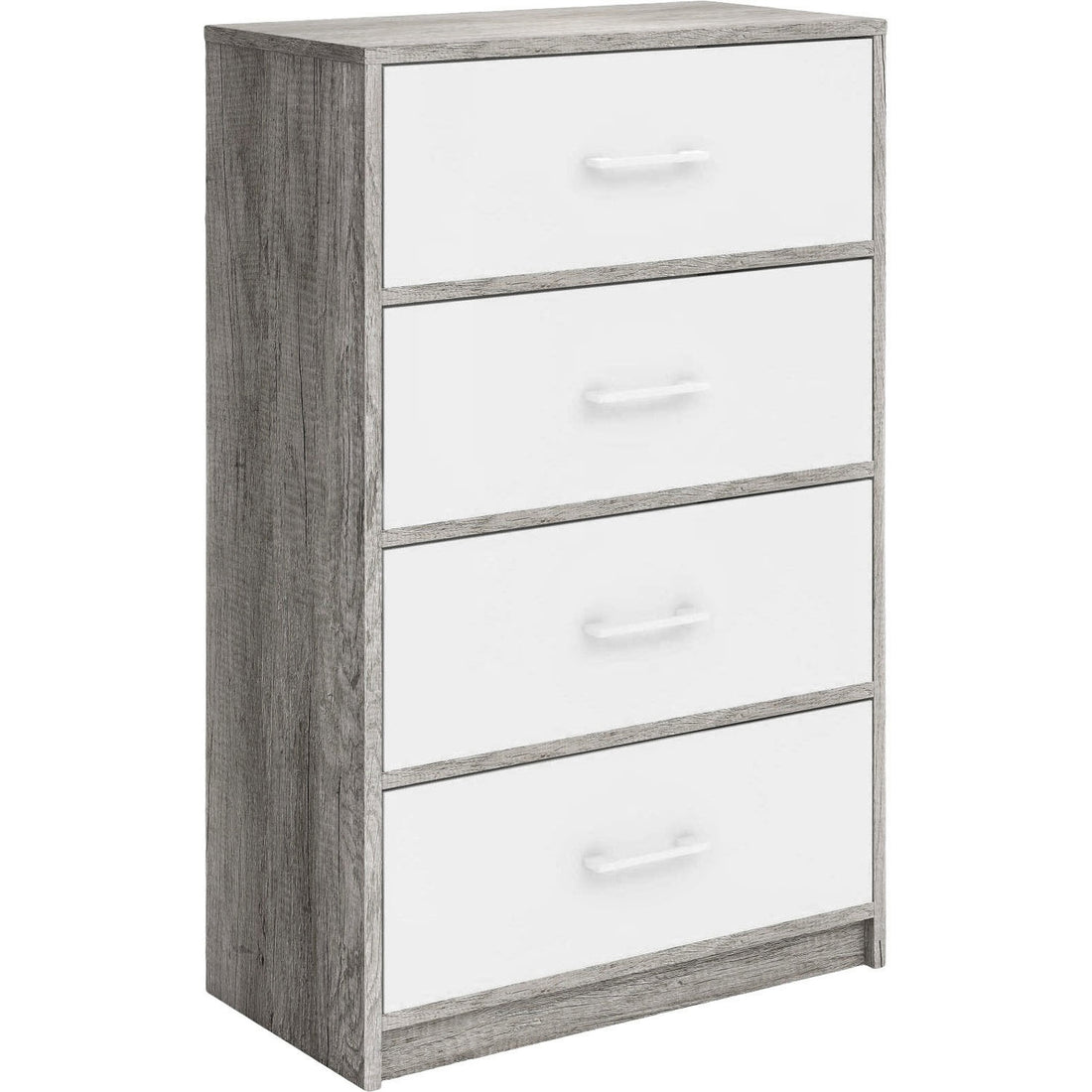 Mueble Comoda Cajonera 4 Cajones Tela Estructura Acero Mdf Color Beige