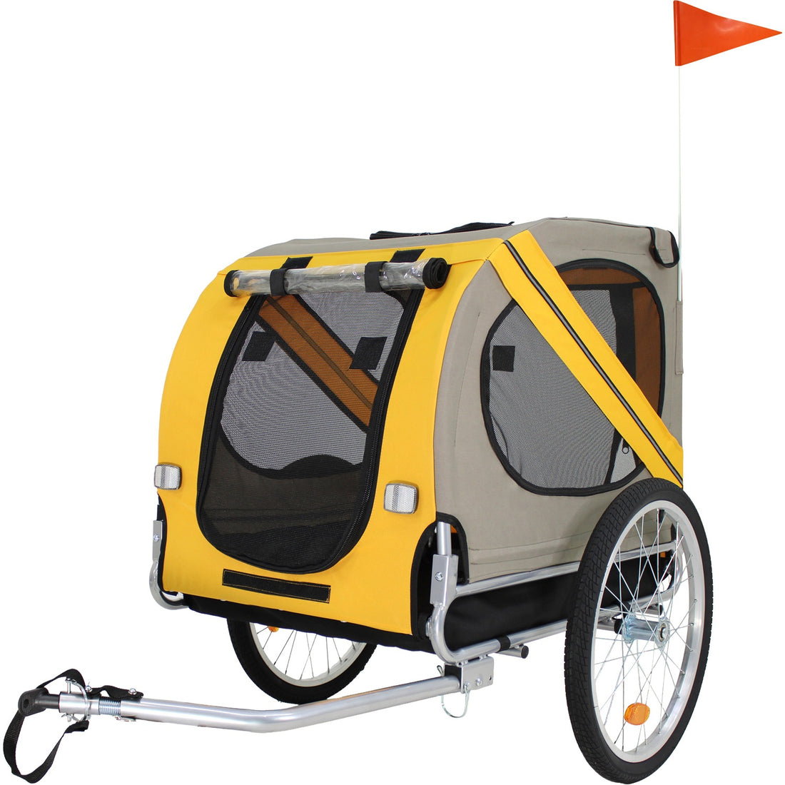 Remolque Carrito Para Bicicleta Niños Infaltil Mascotas 60kg Naranja