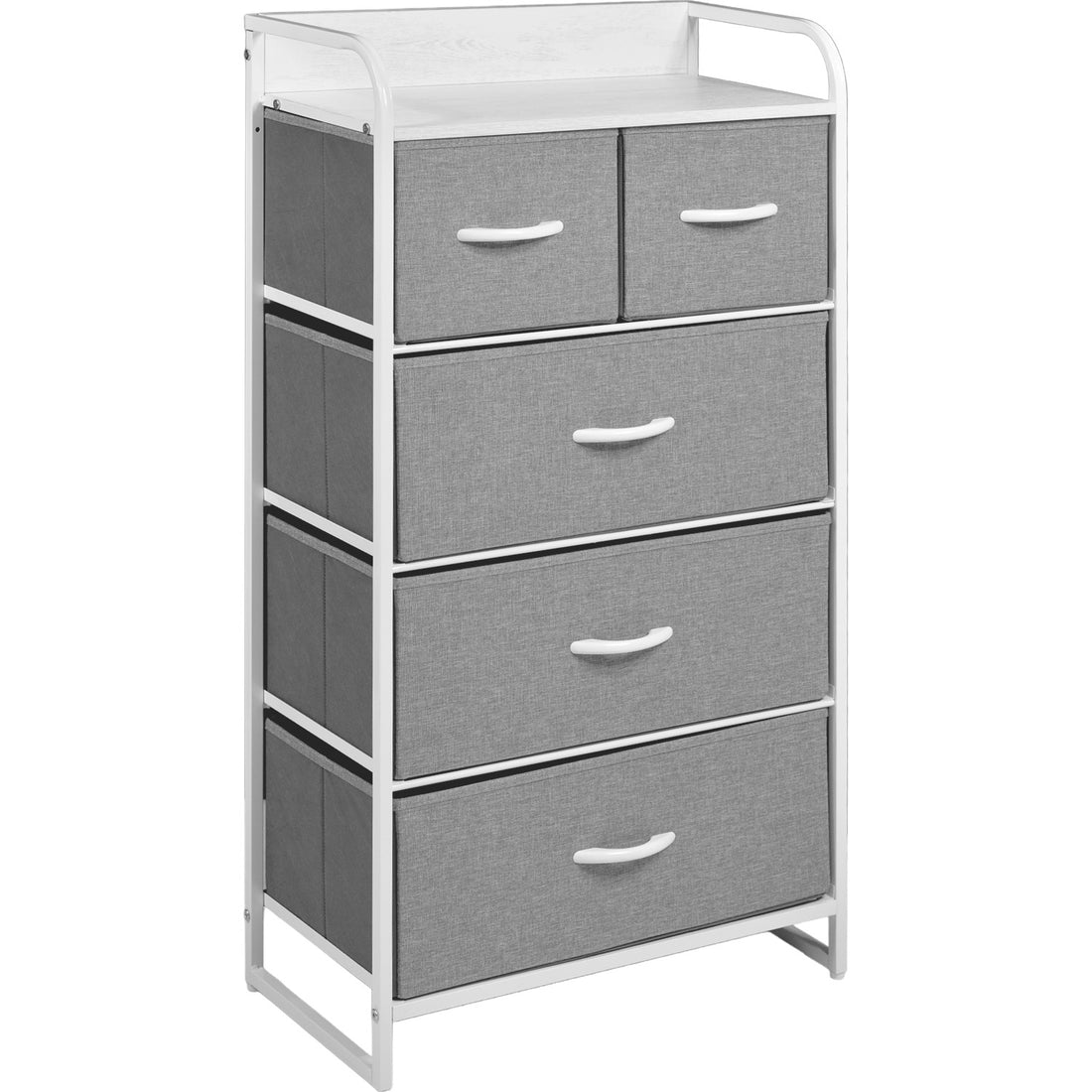 Mueble Cajonera Buro Organizador Comoda 5 Cajones Tela Moderno Color Gris