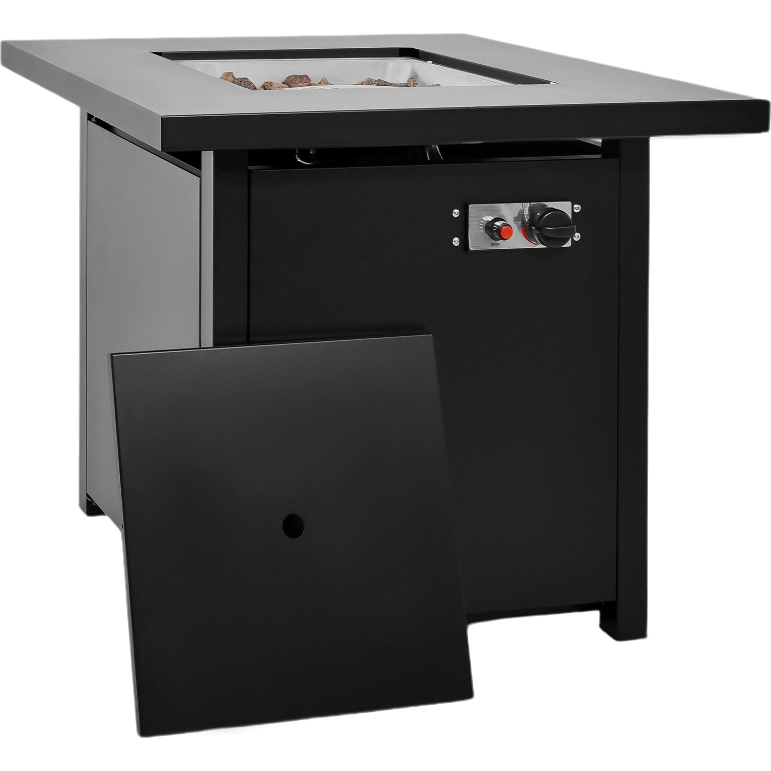 Hoguera Fogata Mesa Calentador Gas Propano 71x71 C/ Cristal Marca Gutstark