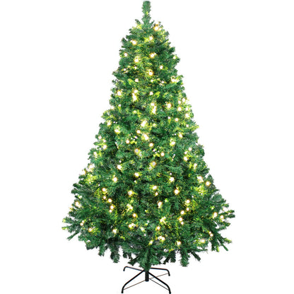 Arbol Navidad Verde Frondoso 2.20 Cm Luces Led 1104 Ramas