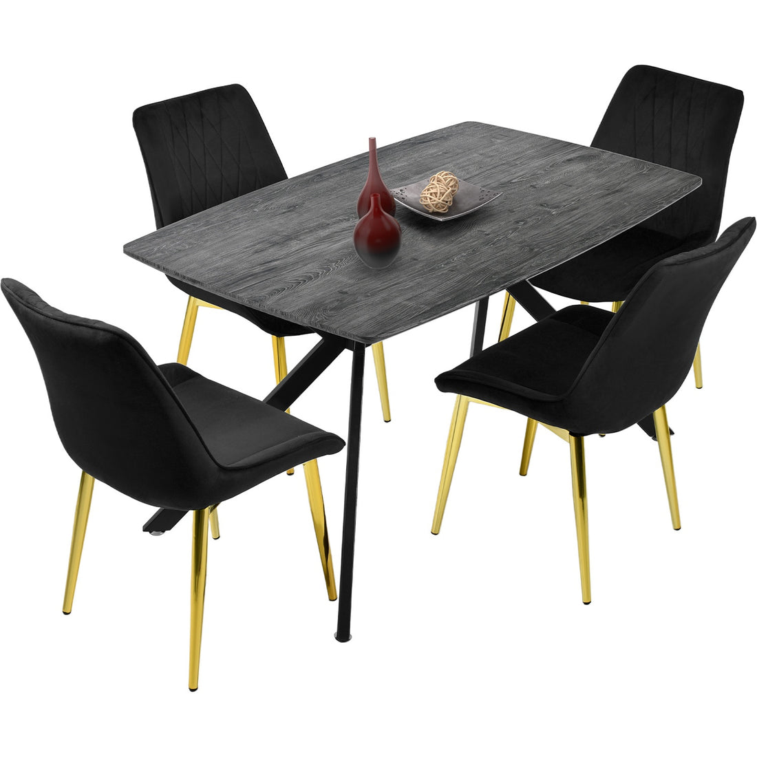 Mesa Comedor Nordico 4pers Gris Casa Hogar Lujo 130x80x74