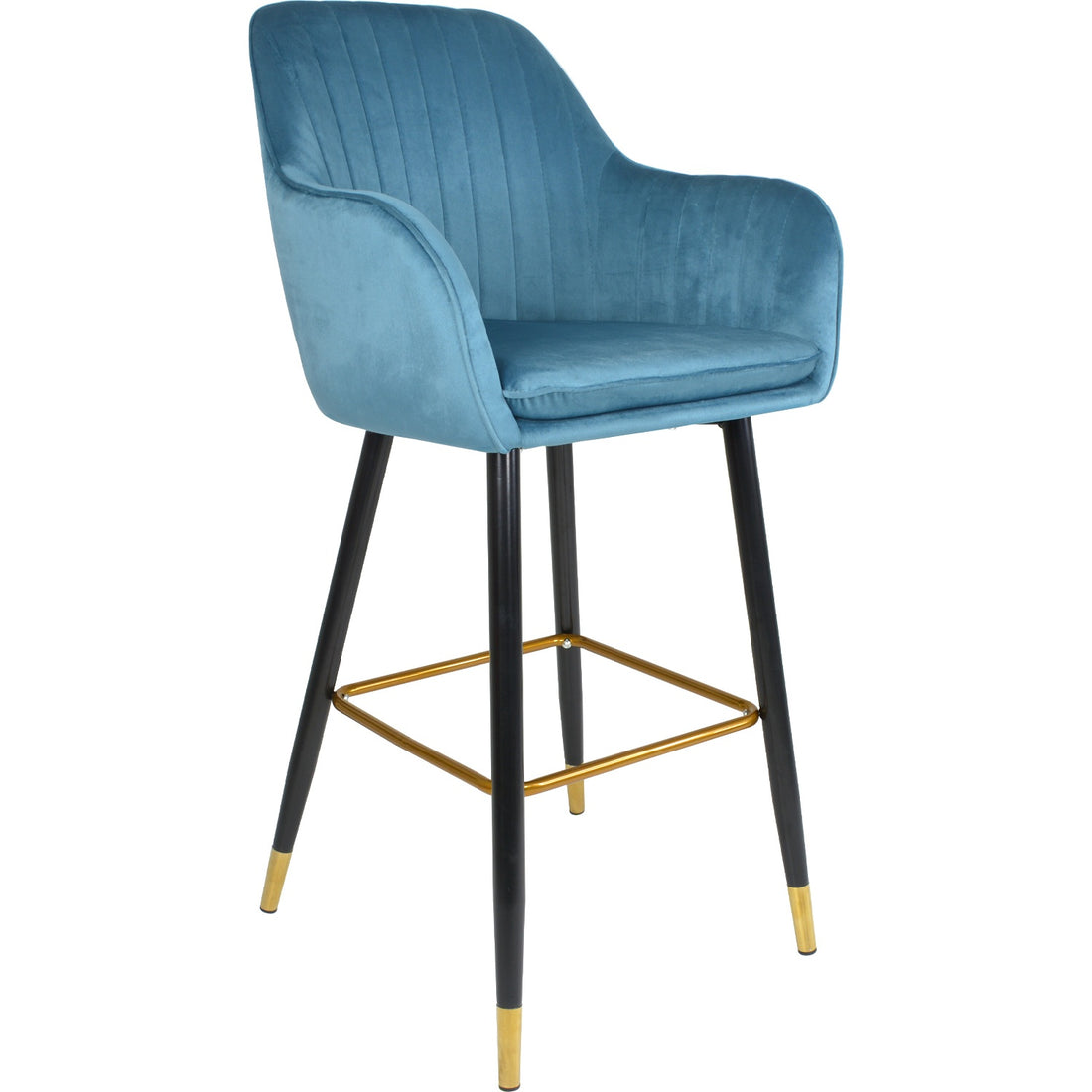 Silla Alta Tapizada Sillon Eames Azul Terciopelo