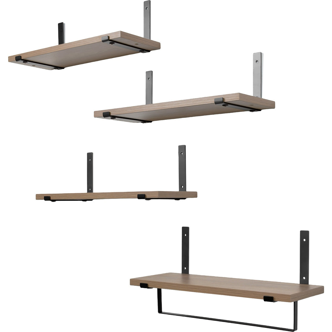 Set 4 Repisas Madera Estantes Flotantes Modernas 40x15 Cm