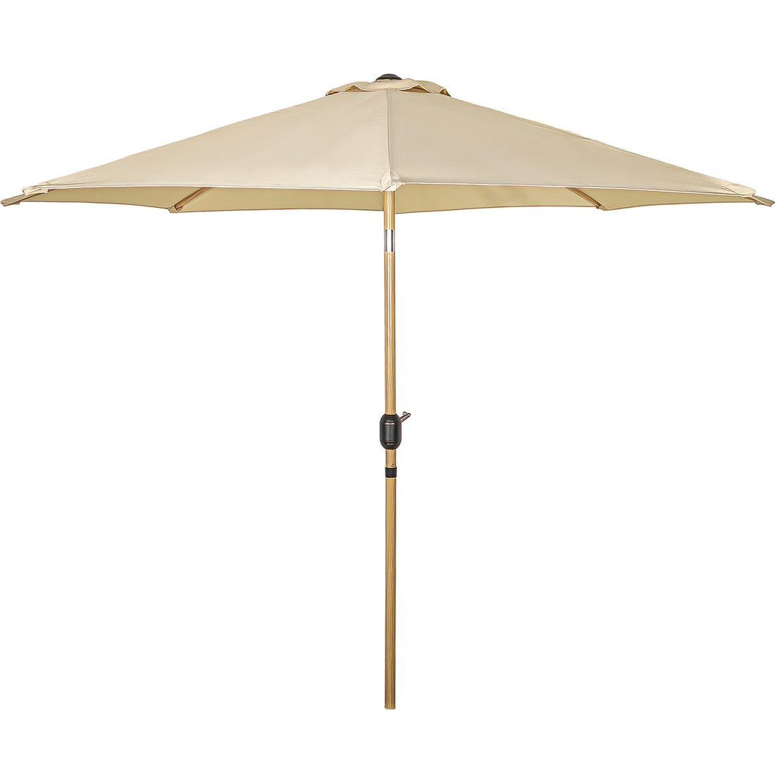 Sombrilla Tipo Madera Jardin Exterior 2.63m Playa Terraza Color Beige