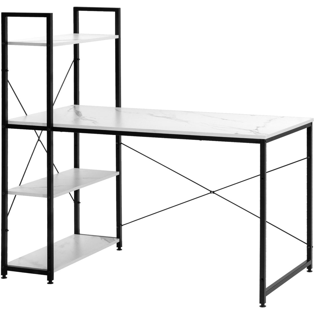 Escritorio Minimalista Metal Oficina Estacion Trabajo Repisa Blanco