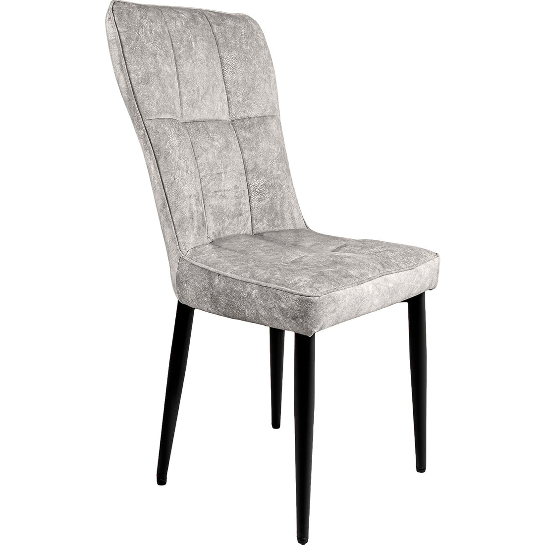 Silla Comedor Alta Vinipiel Moderna Tapizada Estructura de la silla Negro Asiento Gris