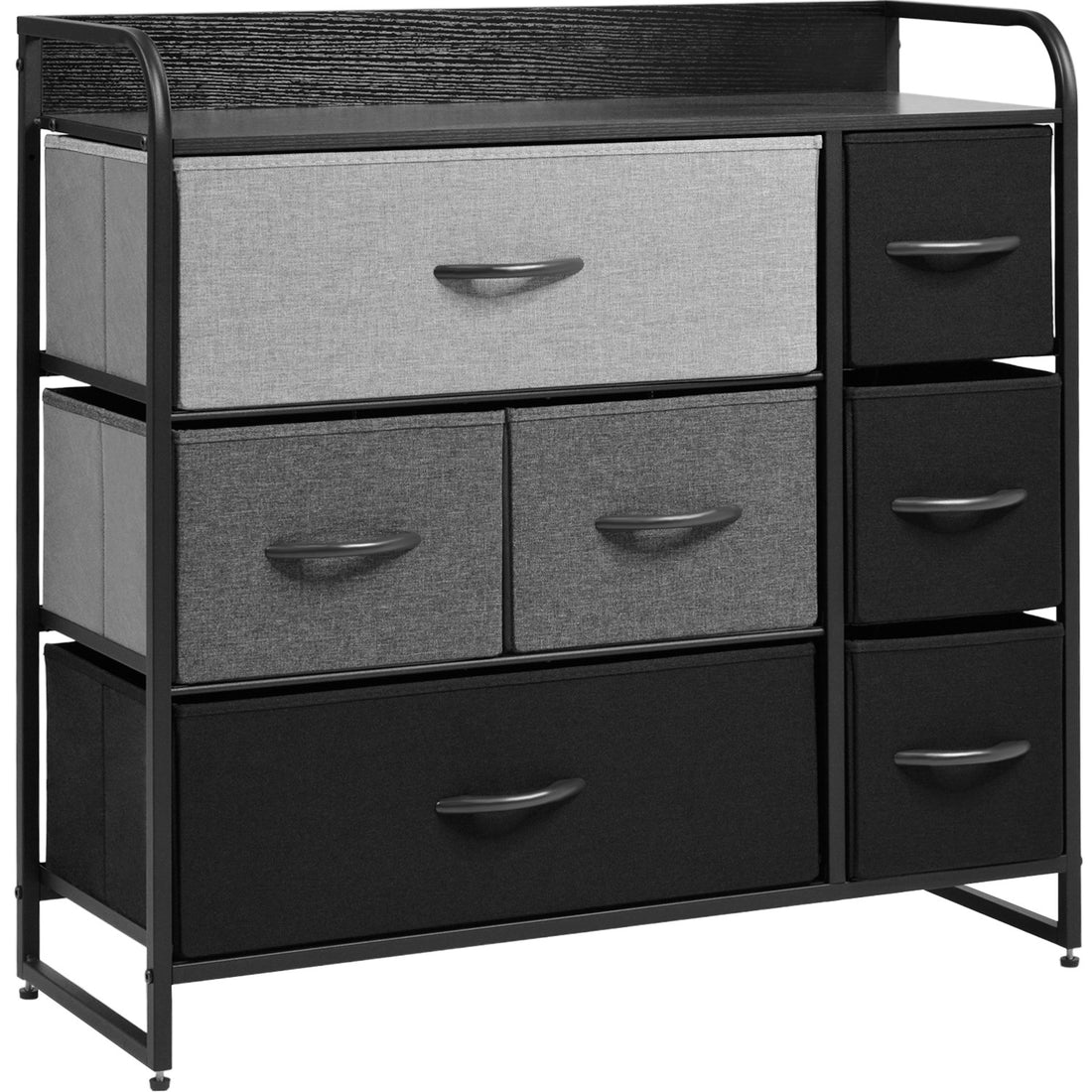 Mueble Buro Organizador Comoda Metal 7 Cajones Tela