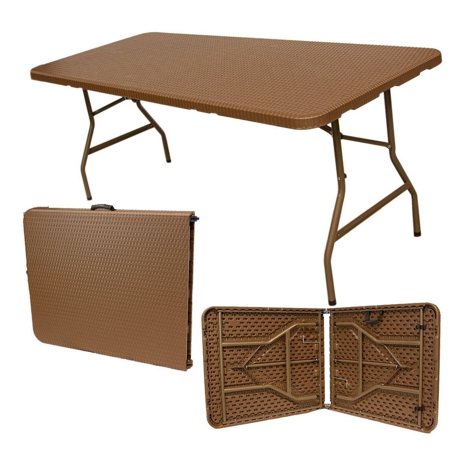 Mesa Plegable 180cm Portafolio Tipo Rattan Evento Jardin
