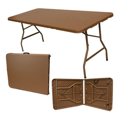 Mesa Plegable 180cm Portafolio Tipo Rattan Evento Jardin