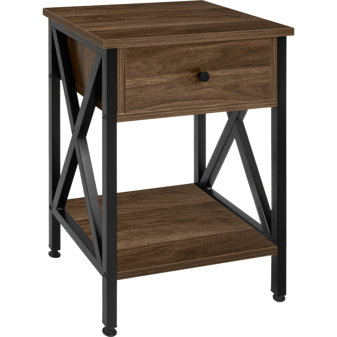 Buro Rustico Madera Cafe Recamara Habitacion Mesa De Noche Acabado Brillante