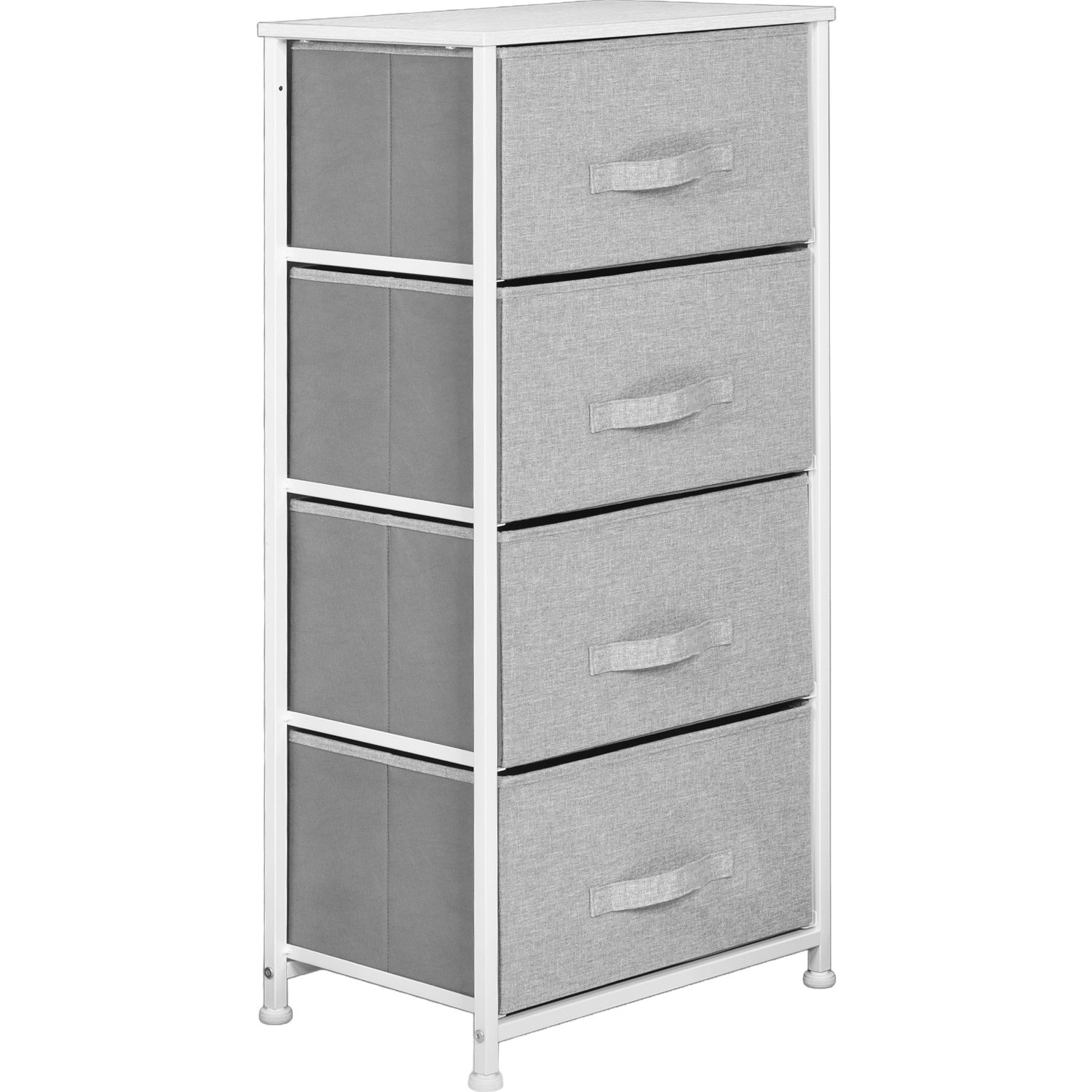 Mueble Buro Organizador Comoda 4 Cajones Tela Moderno Gris
