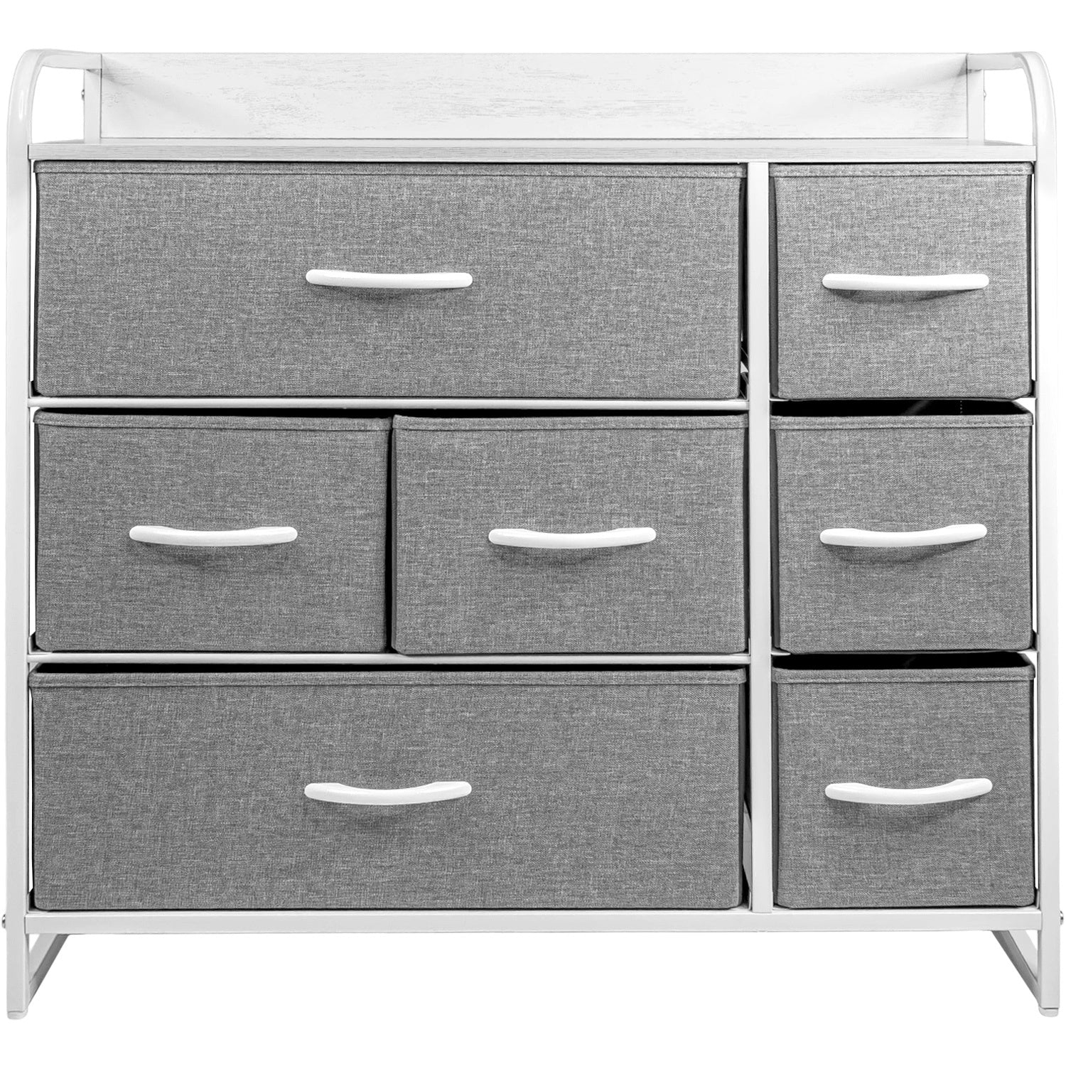 Mueble Buro Organizador Comoda Metal 7 Cajoneras Tela