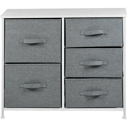 Mueble Cajonera Buro Organizador 5 Cajones Tela Moderno Color Gris