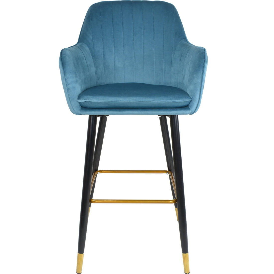 Silla Alta Tapizada Sillon Eames Azul Terciopelo