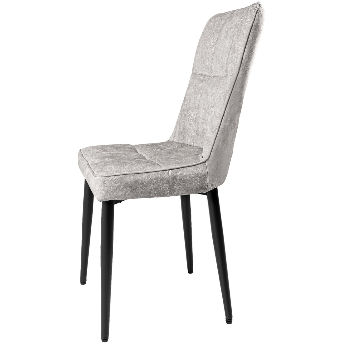 Silla Comedor Alta Vinipiel Moderna Tapizada Estructura de la silla Negro Asiento Gris