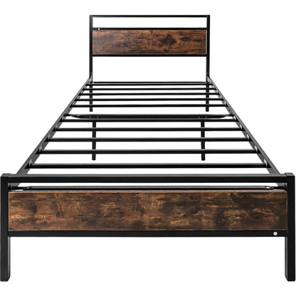 Base Cama Country Tipo Madera Individual Moderna Metal Acero