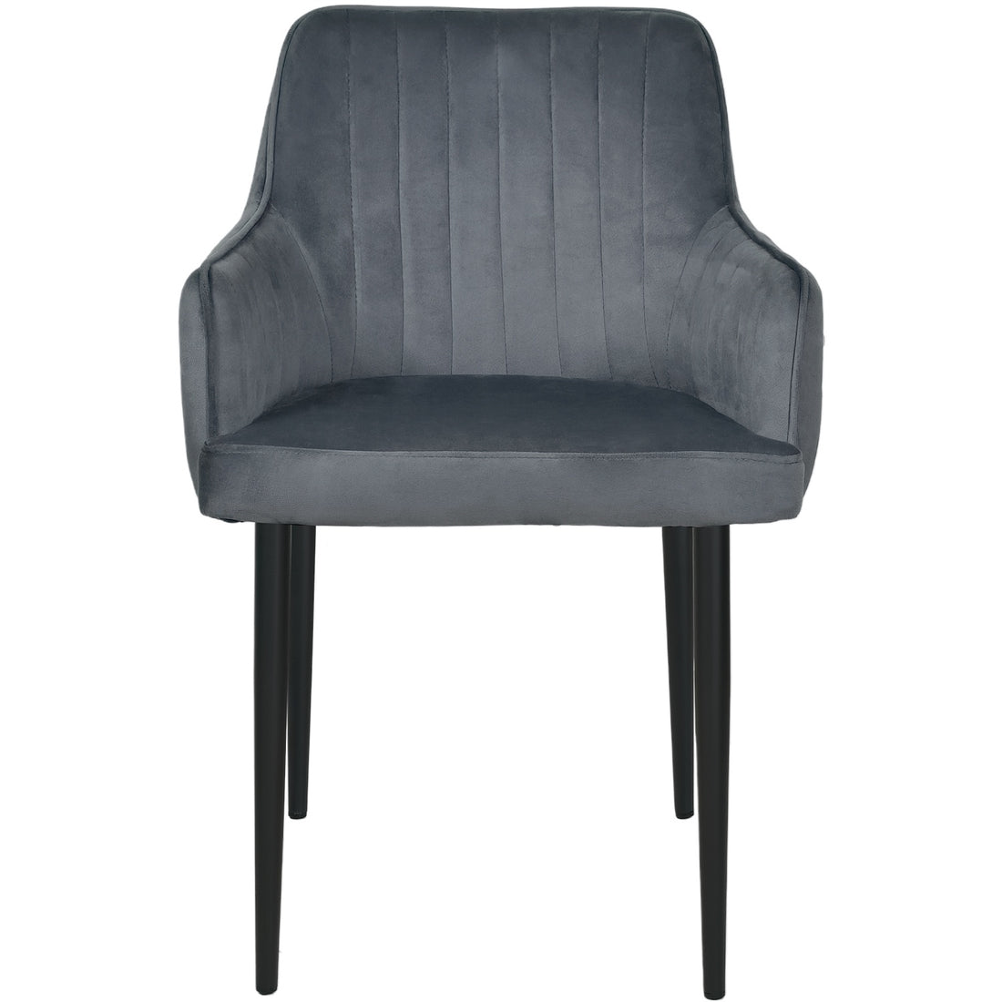 Silla Sillon Comedor Tapizado Terciopelo Moderno Gris