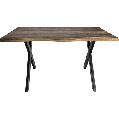 Mesa Comedor Rustica Tipo Madera 1.60m 6 Personas Acero
