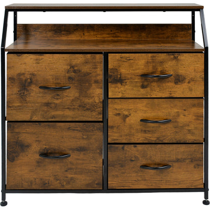 Comoda Mueble 5 Cajoneras Metal Organizador Madera
