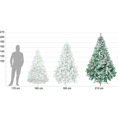 Arbol Navidad Artificial Nevado 2.10m Frondoso Jardimex Pino