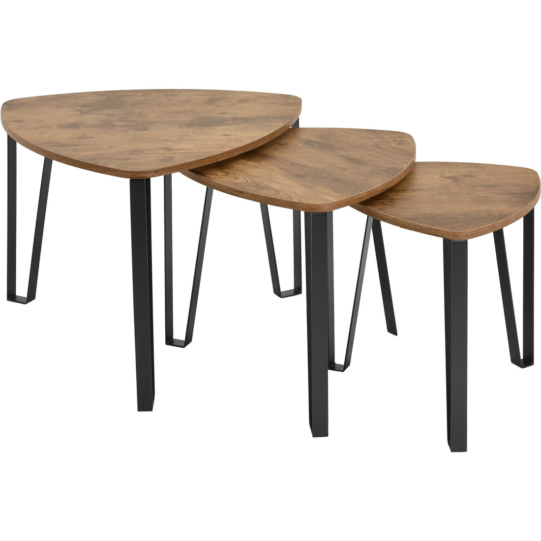 Set Mesa Triangular 3 Industrial Centro Laterales Madera