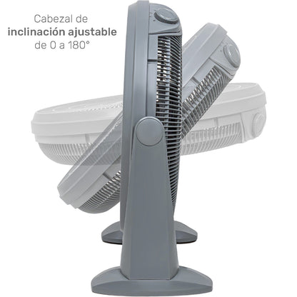 Ventilador De Piso 23 Gris 5 Aspas Potente Casa Hogar