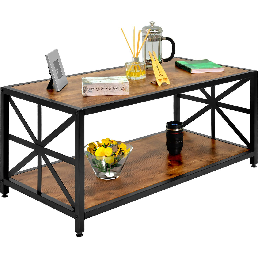 Mesa Centro Rectangular Sala Cafe 2 Niveles Shaula