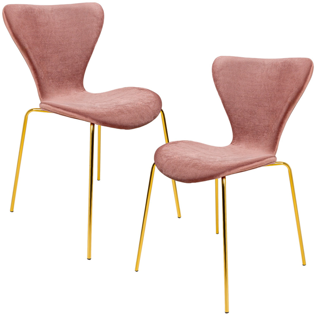 Silla Terciopelo Comedor Tapizada Minimalista Rosa