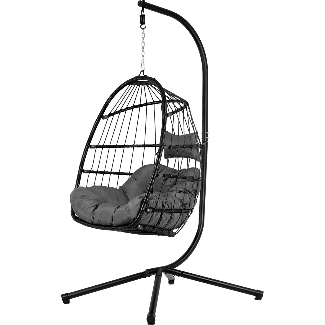 Columpio Exterior Hamaca Silla Colgante Terraza Jardin Negro