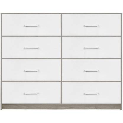 Comoda 8 Cajones Cajonera Tela Estructura Acero Mdf Color Beige
