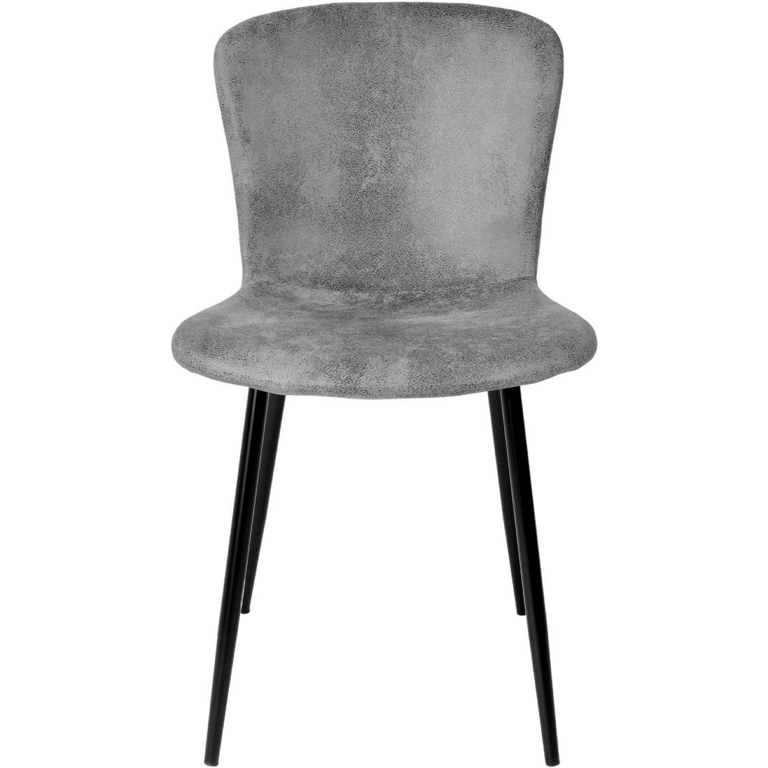 Set 4 Sillas Juego Comedor Cocina Suede Gamuza Gris Color De La Estructura De La Silla Negro
