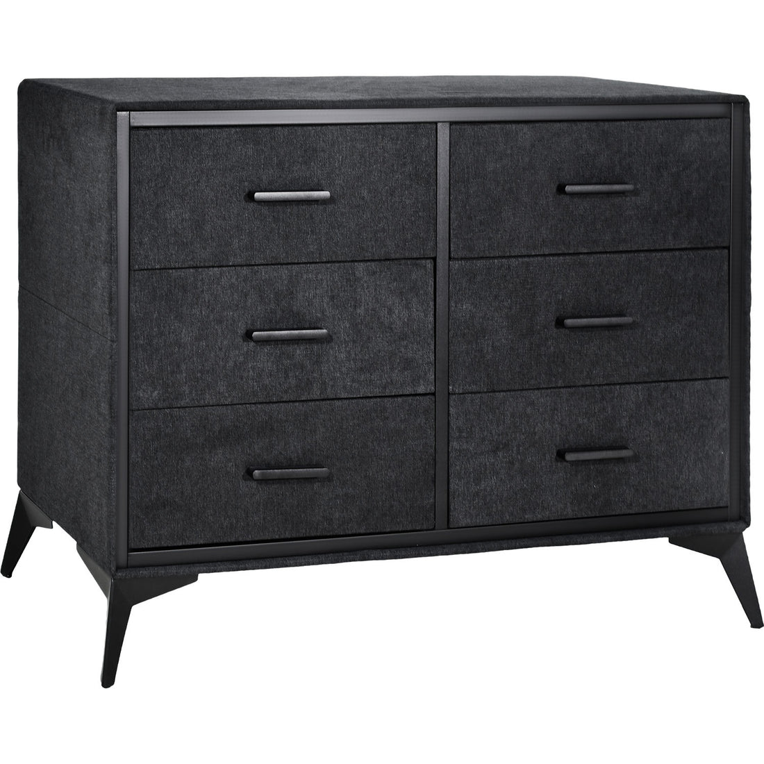 Comoda Mueble Cajonera Buro 6 Cajones Tela Tejido Recamara Color Negro