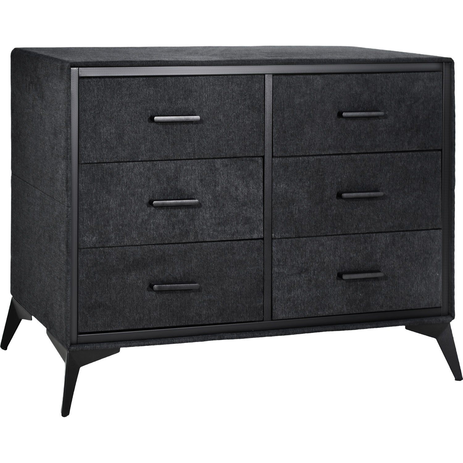 Comoda Mueble Cajonera Buro 6 Cajones Tela Tejido Recamara Color Negro