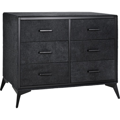Comoda Mueble Cajonera Buro 6 Cajones Tela Tejido Recamara Color Negro