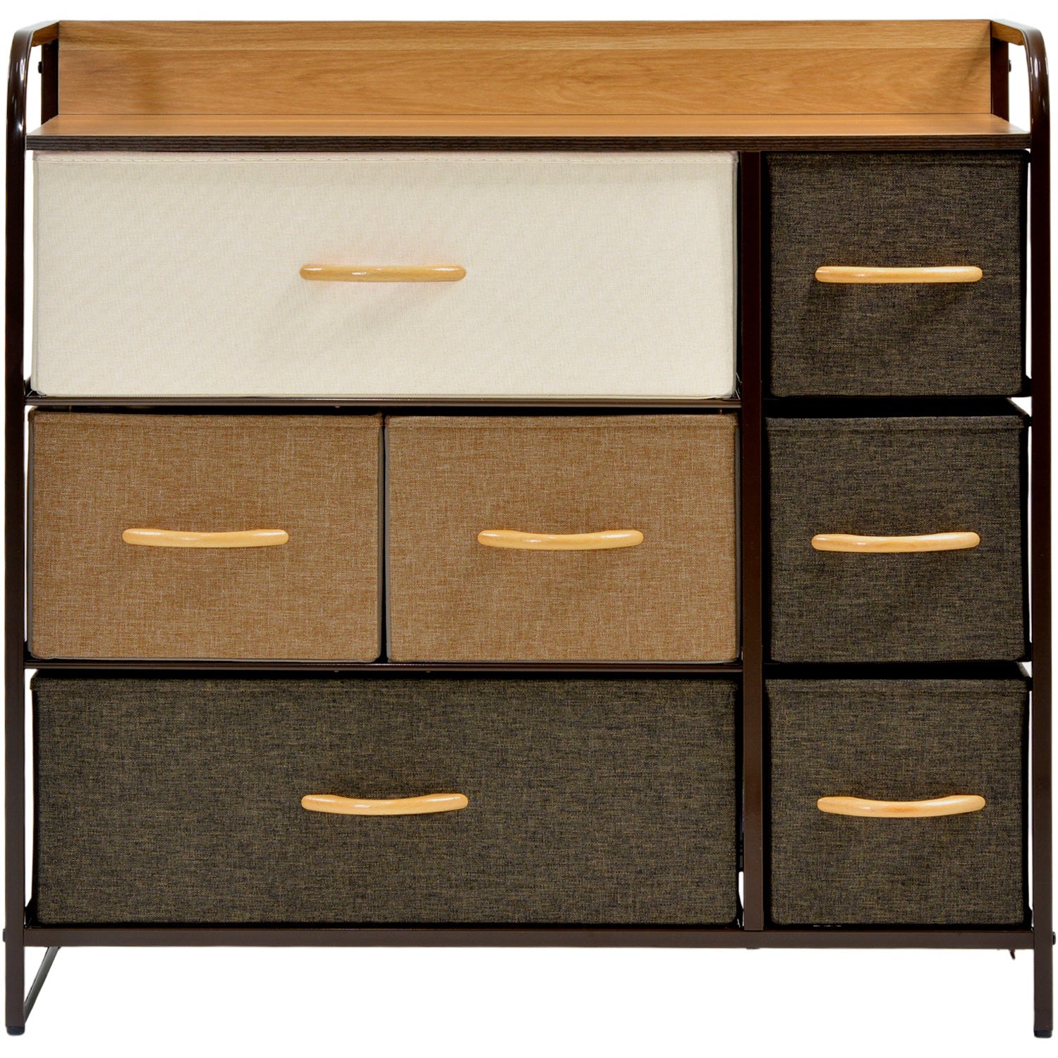 Mueble Buro Organizador Comoda Metal 7 Cajoneras Tela