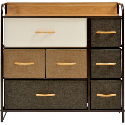 Mueble Buro Organizador Comoda Metal 7 Cajoneras Tela