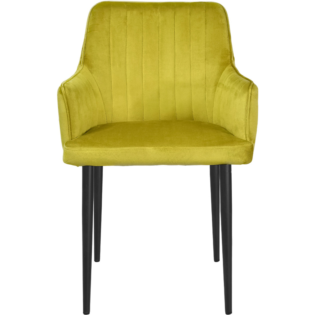 Silla Sillon Comedor Tapizado Terciopelo Moderno Amarillo