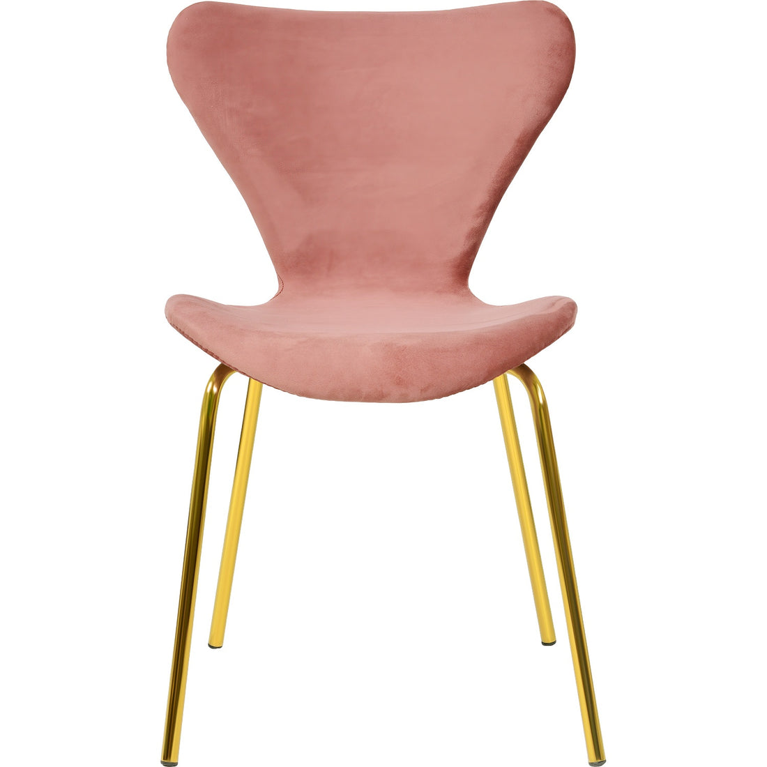 Silla Comedor Tapizada Minimalista Terciopelo Rosa