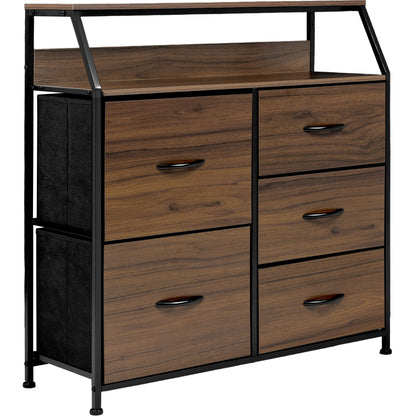 Comoda Mueble 5 Cajoneras Metal Organizador Madera
