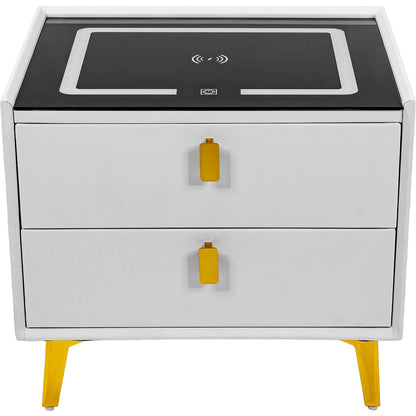Mesa Noche Buro Inteligente Cargador Inalambrico Luz Led Usb