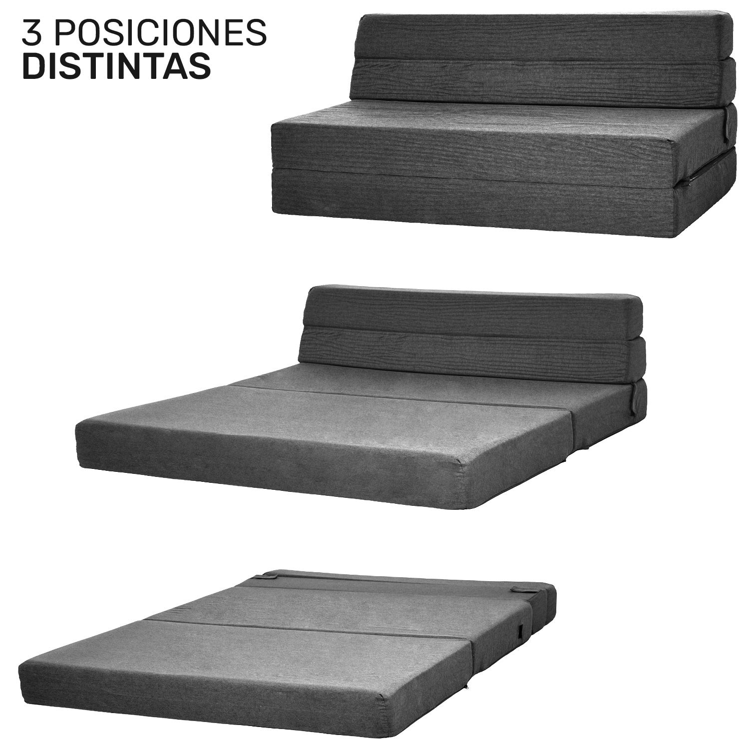 Sofa Cama Futon Plegable Modular Sala Mueble 3 En 1