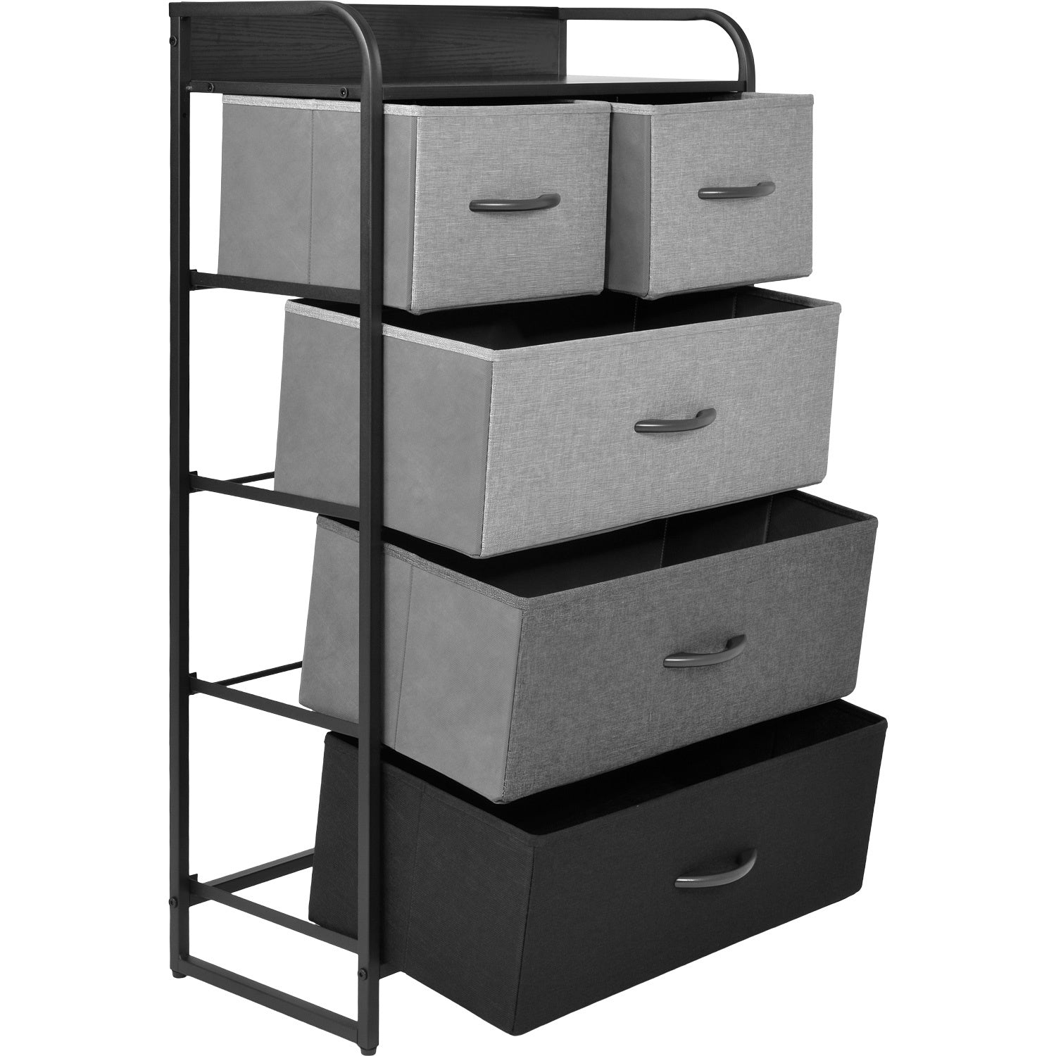 Mueble Buro Organizador Comoda 5 Cajoneras Tela Moderno Color Negro