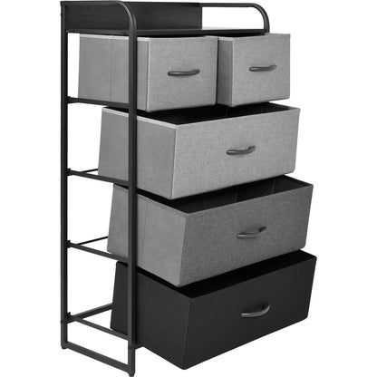 Mueble Buro Organizador Comoda 5 Cajoneras Tela Moderno Color Negro